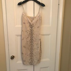 brian reyes creme & black sleeveless dress 10